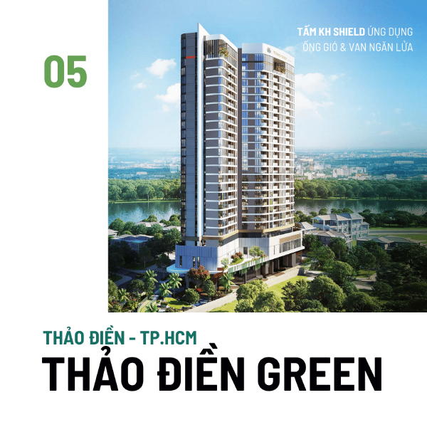 Dự án Thảo Điền Green ứng dụng tấm KH Shield vào ống gió và van ngăn lửa
